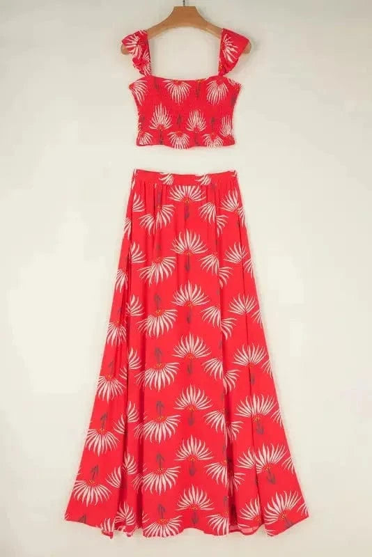 Two Piece Dresses Rosette Ruffle Co-ord Set