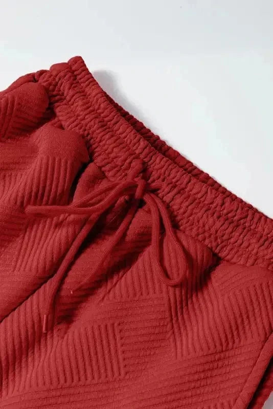 Two Piece Pant Sets Casual Comfort: Ultra Loose 2-Piece Textured Ensemble