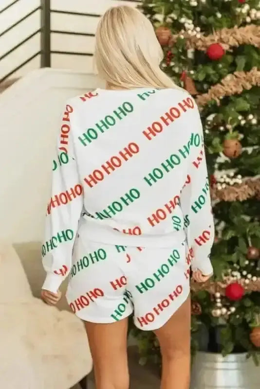 Merry moments Christmas shorts set back view — Fashionfitz UK