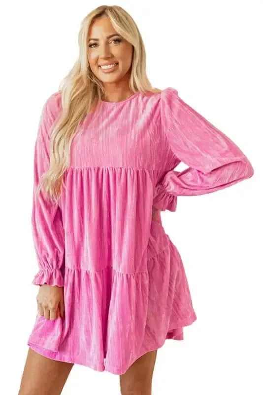 Velvet Dresses Blushing Berry Velvet Dress
