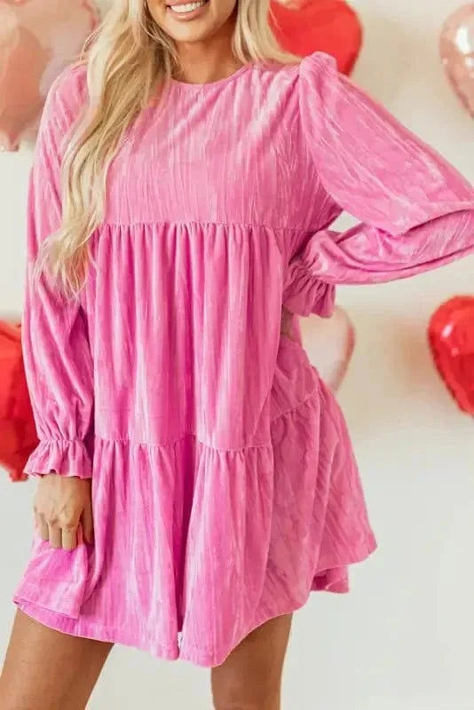 Velvet Dresses Blushing Berry Velvet Dress