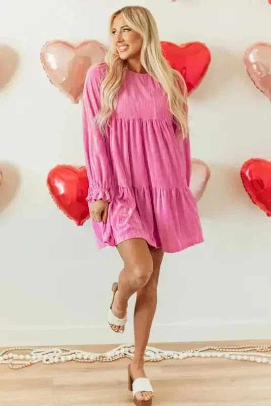 Velvet Dresses Blushing Berry Velvet Dress