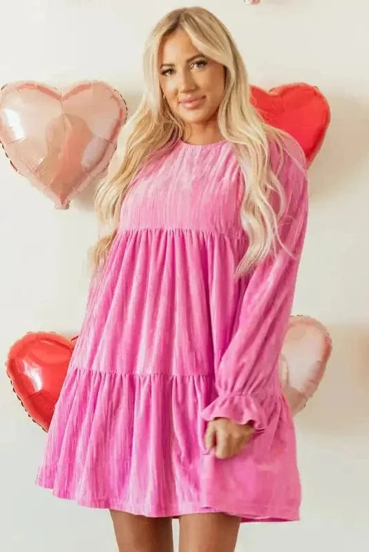 Velvet Dresses Blushing Berry Velvet Dress