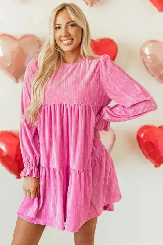 Velvet Dresses Blushing Berry Velvet Dress