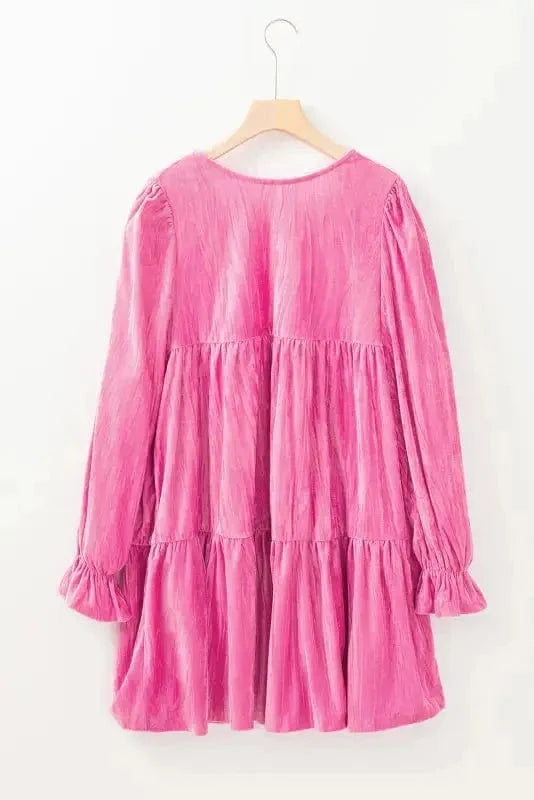 Velvet Dresses Strawberry Pink / S / 95%Polyester+5%Elastane Blushing Berry Velvet Dress