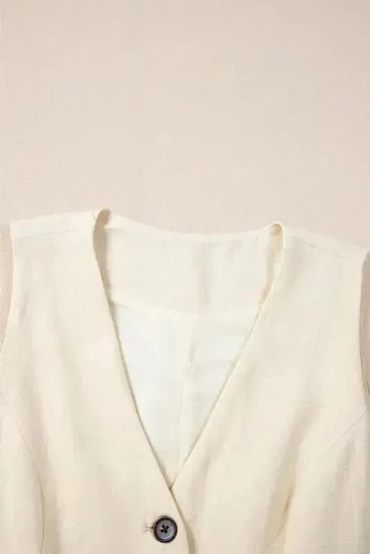 Vests Snowy Chic Linen Vest