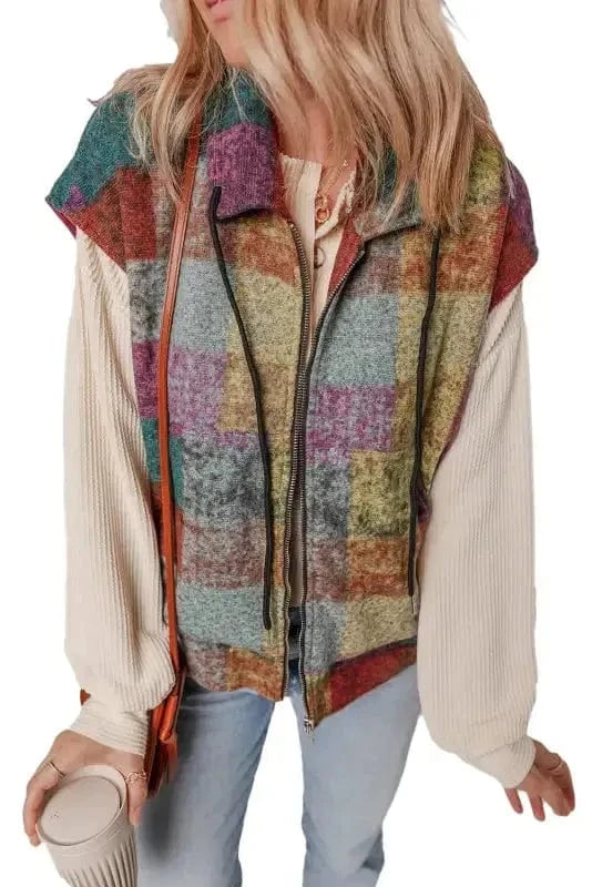 Vests Zip 'n' Plaid Casual Vest