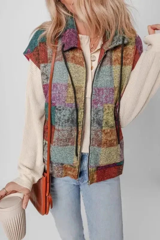 Vests Zip 'n' Plaid Casual Vest