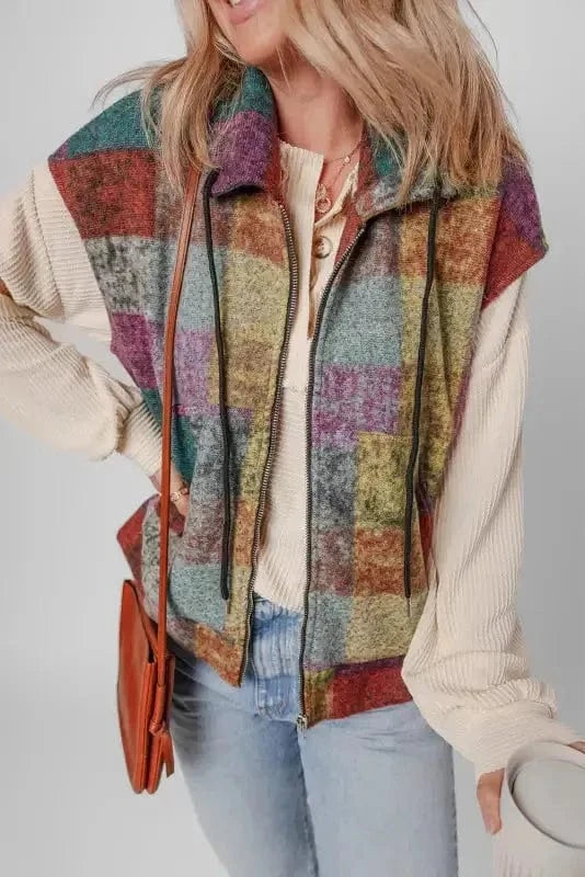 Vests Zip 'n' Plaid Casual Vest