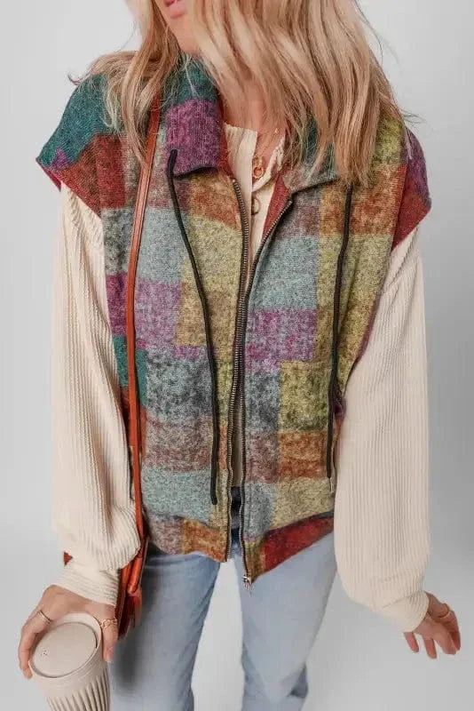 Vests Zip 'n' Plaid Casual Vest
