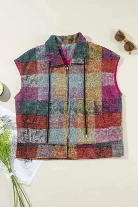Vests Zip 'n' Plaid Casual Vest