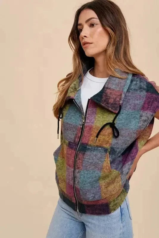 Vests Zip 'n' Plaid Casual Vest