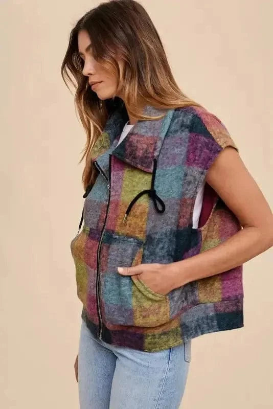 Vests Zip 'n' Plaid Casual Vest