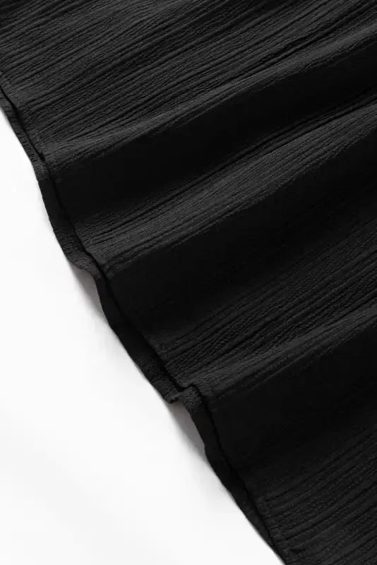 Frilled Mock Neck Ripple Bubble Sleeve Blouse - Fashionfitz