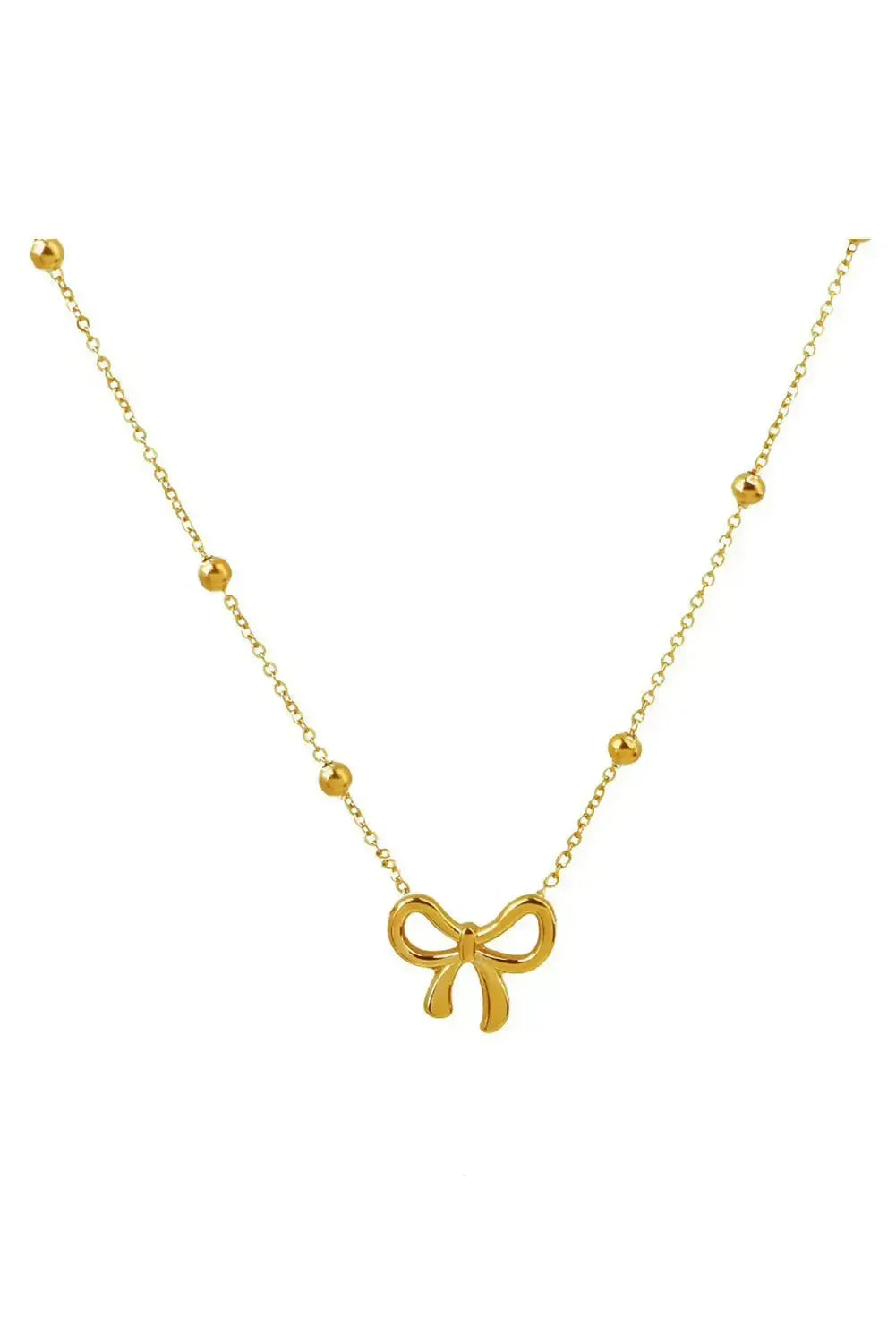 Gold Bowknot Pendant Choker Necklace - Fashionfitz