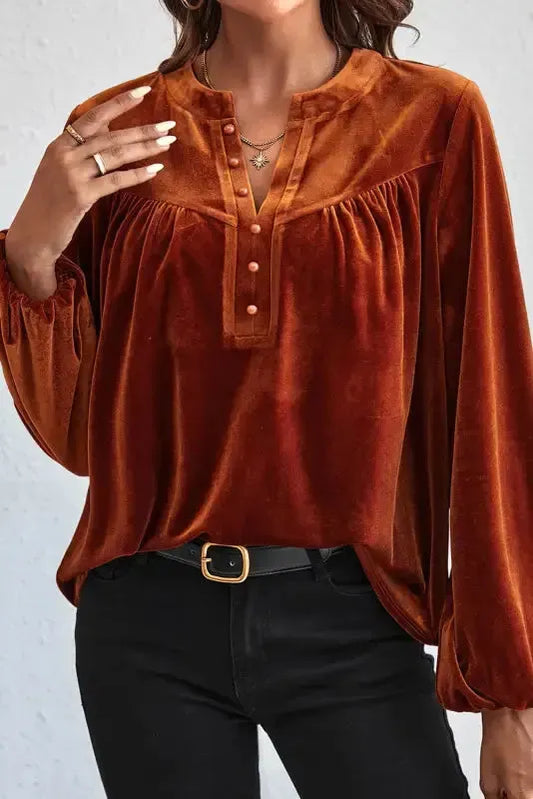 Gold Flame Beaded Velvet Top - Fashionfitz