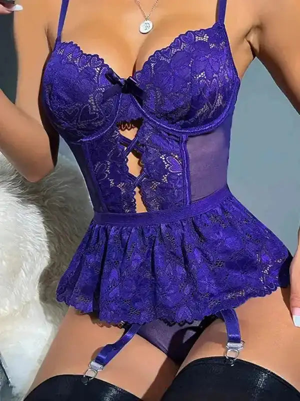 Good Wife 3-Pieces Lace Corset Garter - Fashionfitz