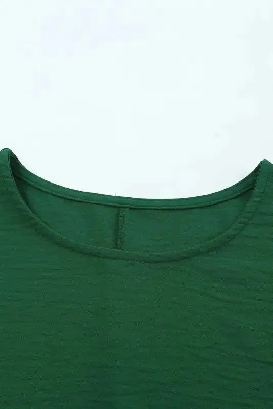 Green Smocked Wrist Shift Top - Fashionfitz