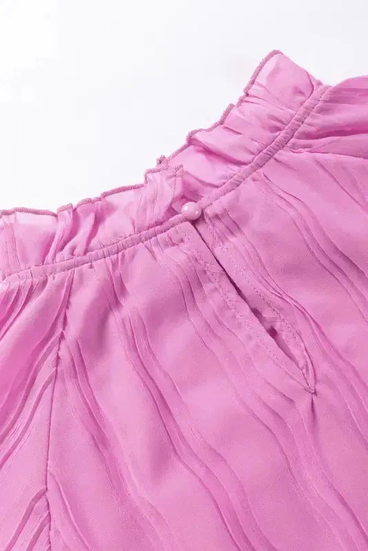 Green Striking Pleated Flared Cuff Long Sleeve Blouse - Fashionfitz