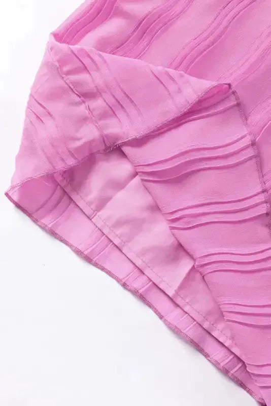 Green Striking Pleated Flared Cuff Long Sleeve Blouse - Fashionfitz