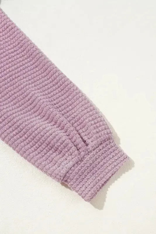 Hooded Waffle Knit Top - Plus Size - Fashionfitz