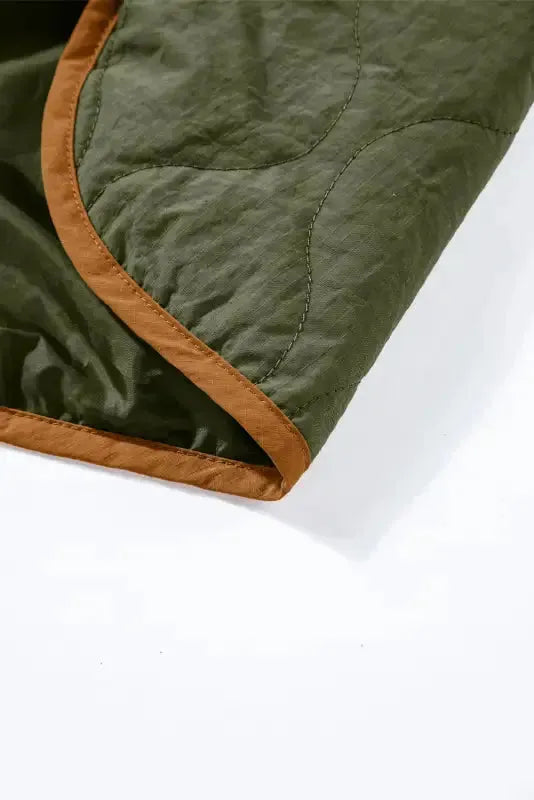 Green Stitching Quilted Drawstring Jacket - Fashionfitz