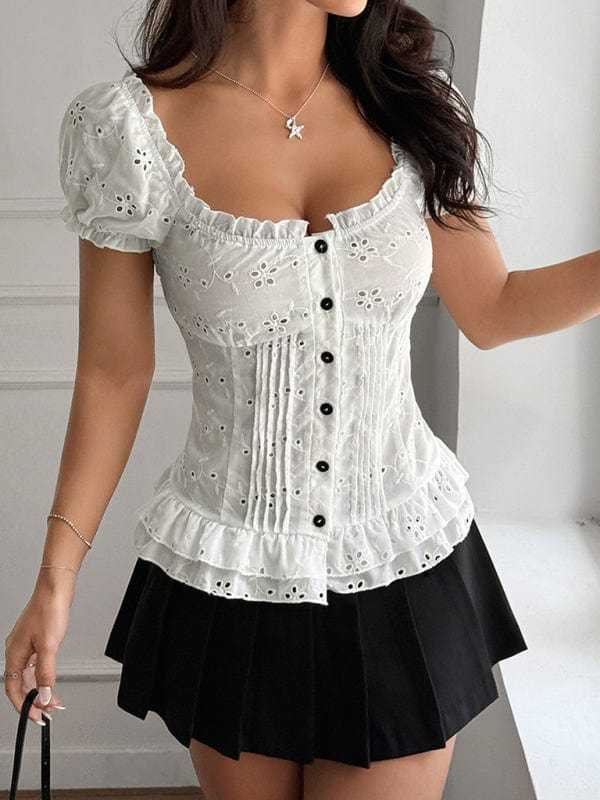 Lace Tops Hot Girl Lace Cutout Top – Summer Streetwear