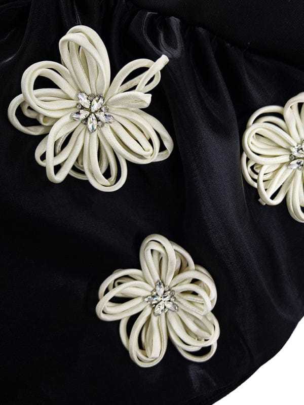 Party Dresses Black Floral Bandage Dress with Tutu Tutu