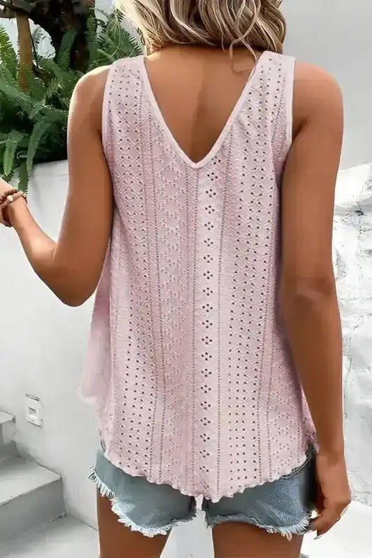 Lace Crochet Loose Fit Tank Top - Fashionfitz