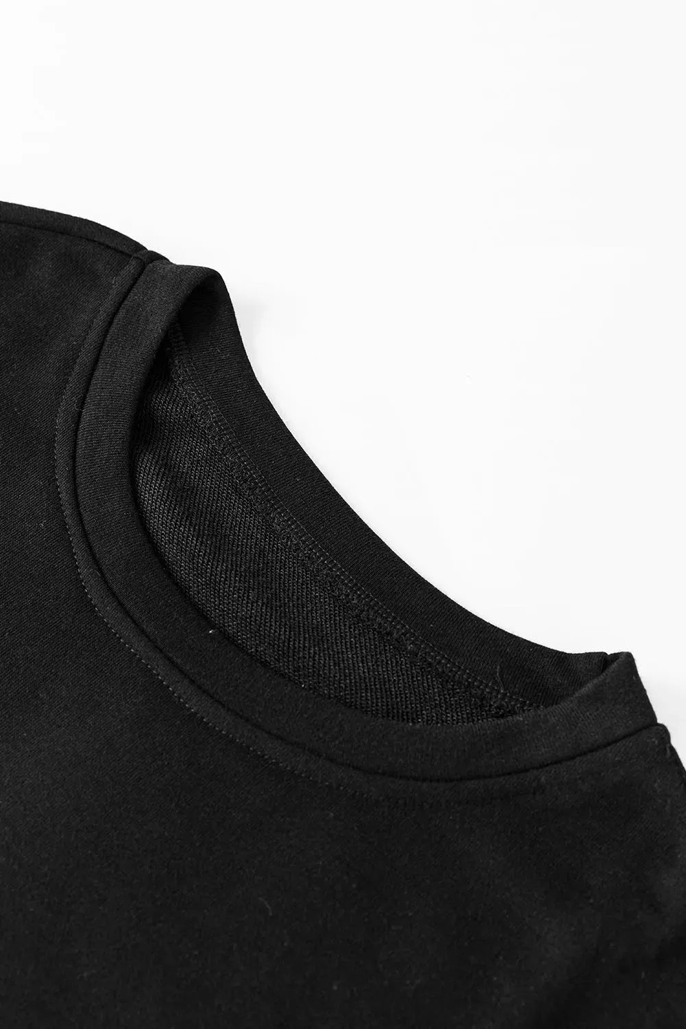 Black Solid Pullover and Seamed Casual Pants Set - Fashionfitz