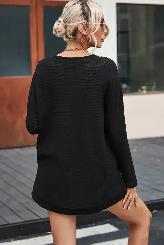 Moss Green Plus Size Textured Knit Long Sleeve Top - Fashionfitz