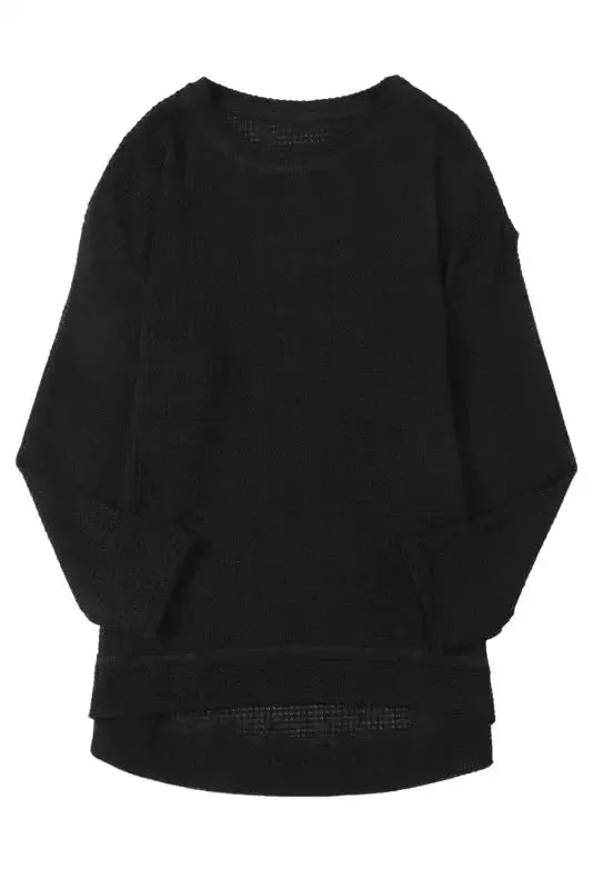 Moss Green Plus Size Textured Knit Long Sleeve Top - Fashionfitz