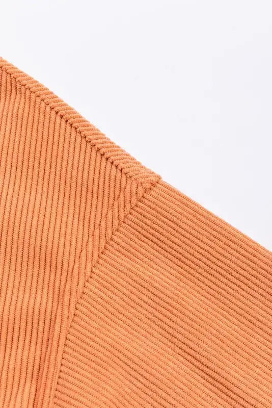 Orange leopard pumpkin graphic corded sweatshirt