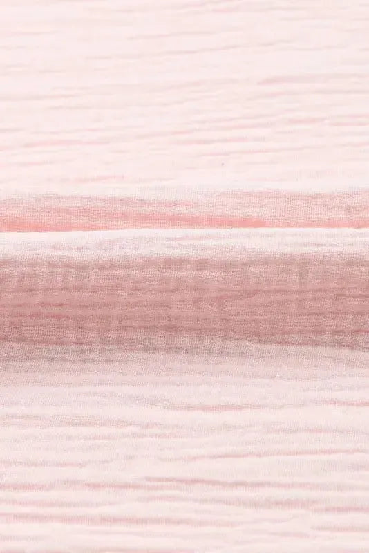 Pink Textured Tiered Ruffled Short Sleeve Blouse - Fashionfitz