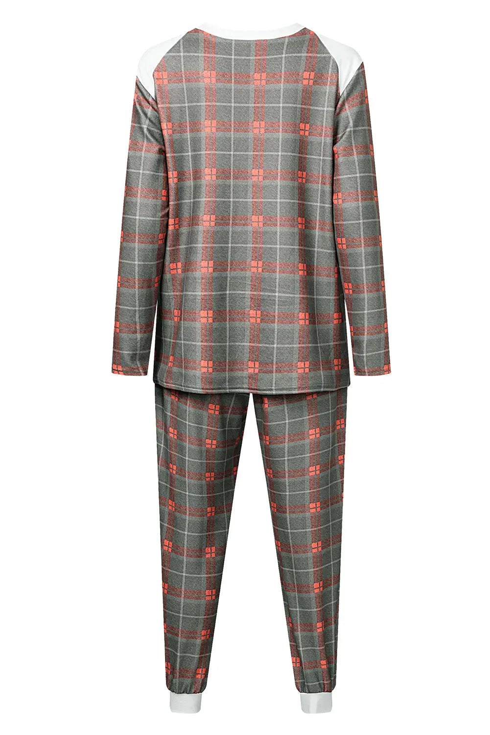 Plaid brushed 2pcs loungewear set