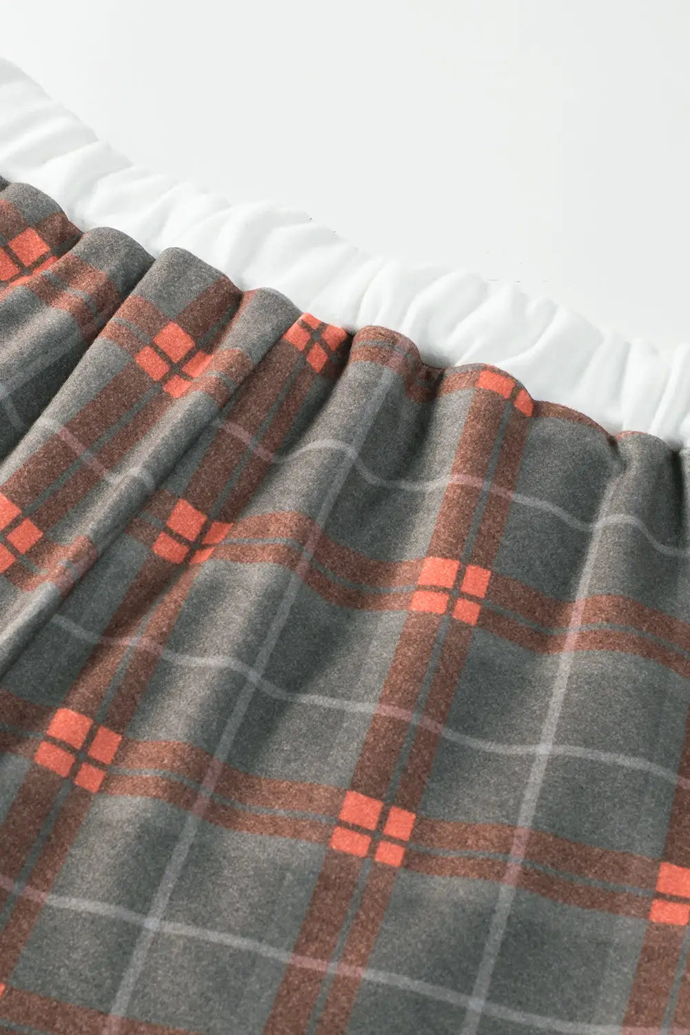 Plaid brushed 2pcs loungewear set