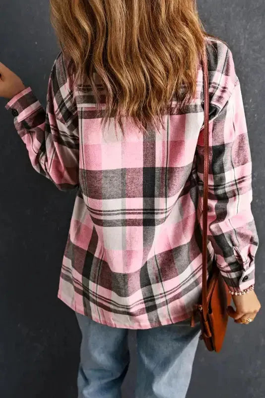 Plaid Button-Up Patch Pocket Shirt - Fashionfitz