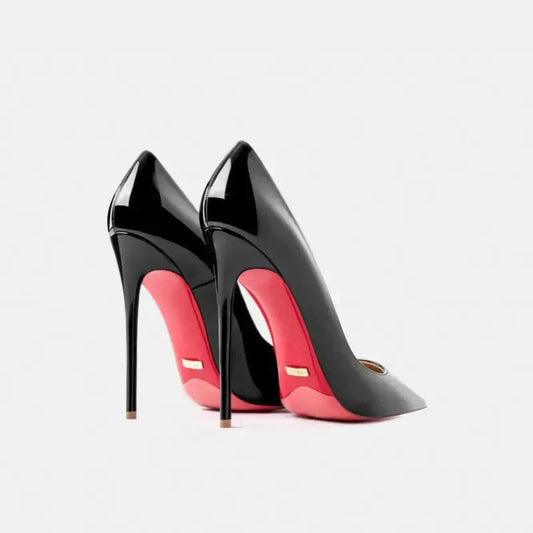 Real Leather Classic Pumps Red Bottom Pointed Toe High Heels - Fashionfitz