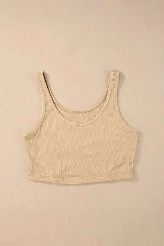 Ribbed Crop Tank Top - Fashionfitz