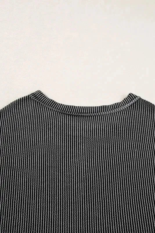 Ribbed Tee and Pants Two-piece Outfit - Fashionfitz