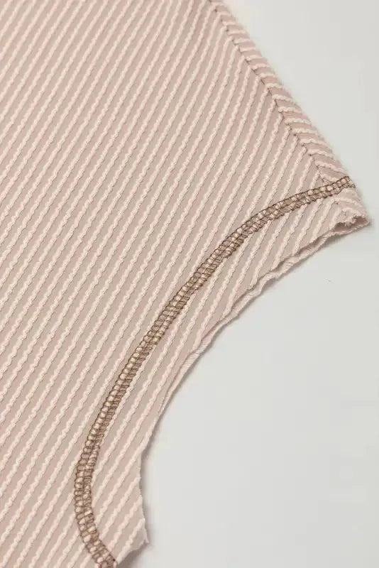 Ribbed Tee and Pants Two-piece Outfit - Fashionfitz