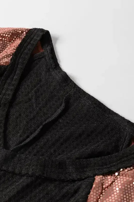 Sequin Patchwork Bell Sleeve Tunic Top - Fashionfitz