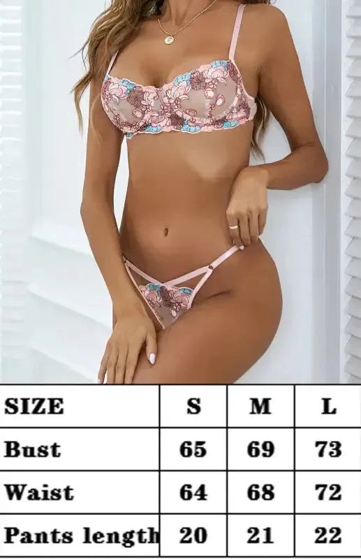 Take The Lead - Embroidered 2 Piece Lingerie Set - Fashionfitz