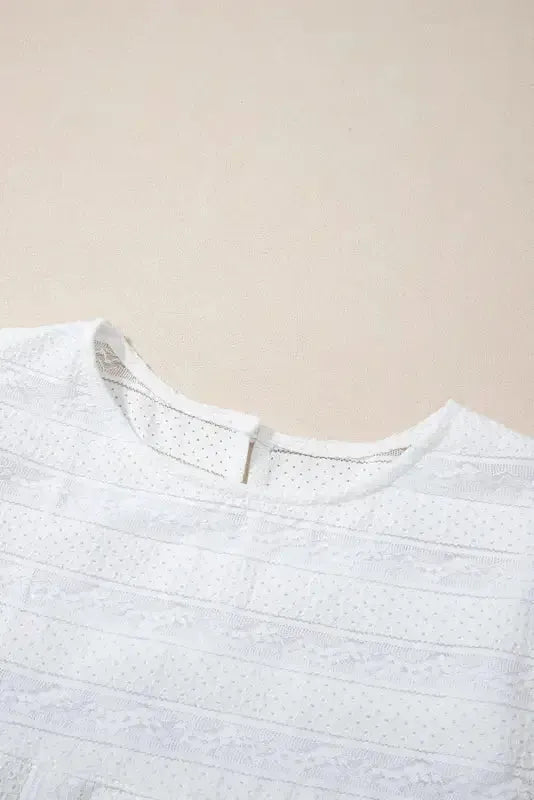 White Ruffled Lace Flowy Tank Top - Fashionfitz