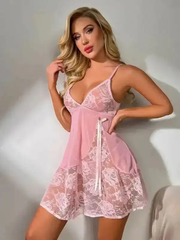 Temptation Perspective Sexy Mesh Babydoll Nightgown - Fashionfitz