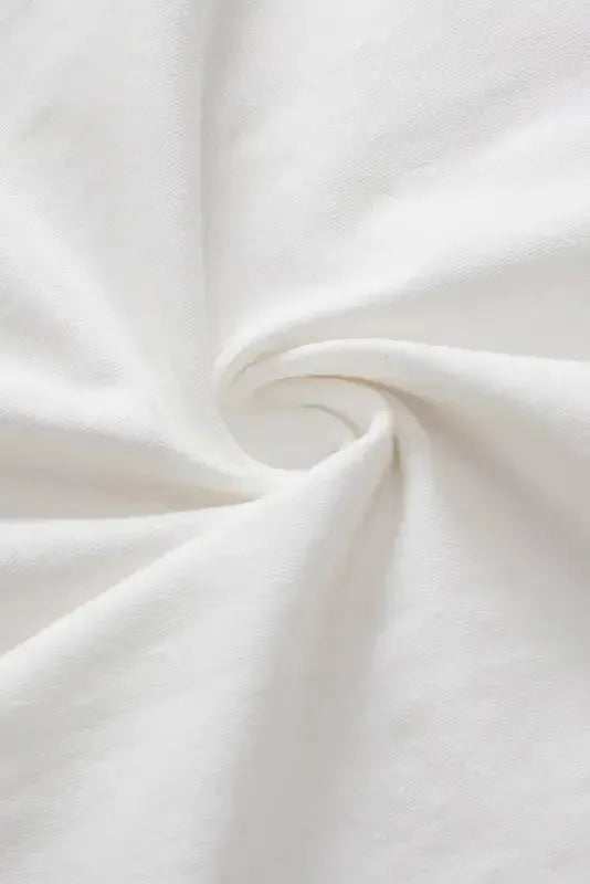 White Colorblock Star Patched Half Sleeve Oversized Tee - Fashionfitz