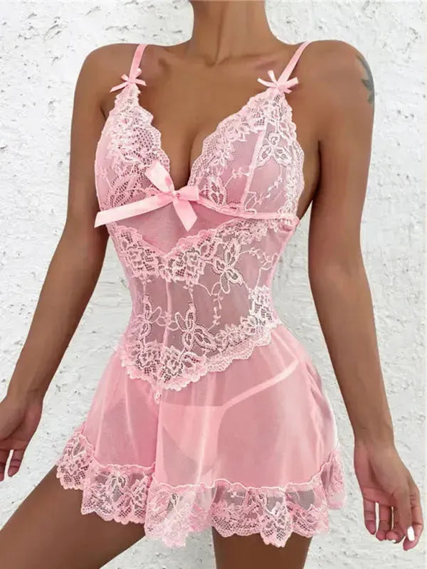 Unforgettable Lace Babydolls Lingerie Set - Fashionfitz