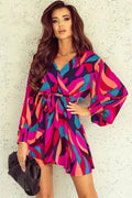 What to wear on a night out UK 2026 — abstract print puff sleeve mini dress | Fashionfitz