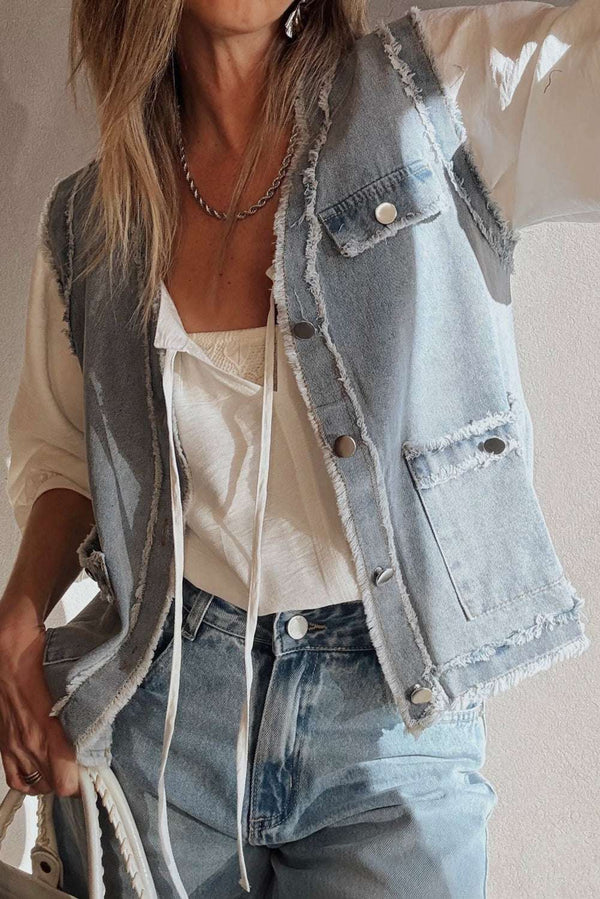 Featured image for In-Depth Review: Beau Blue Denim Waistcoat with Frayed Edges