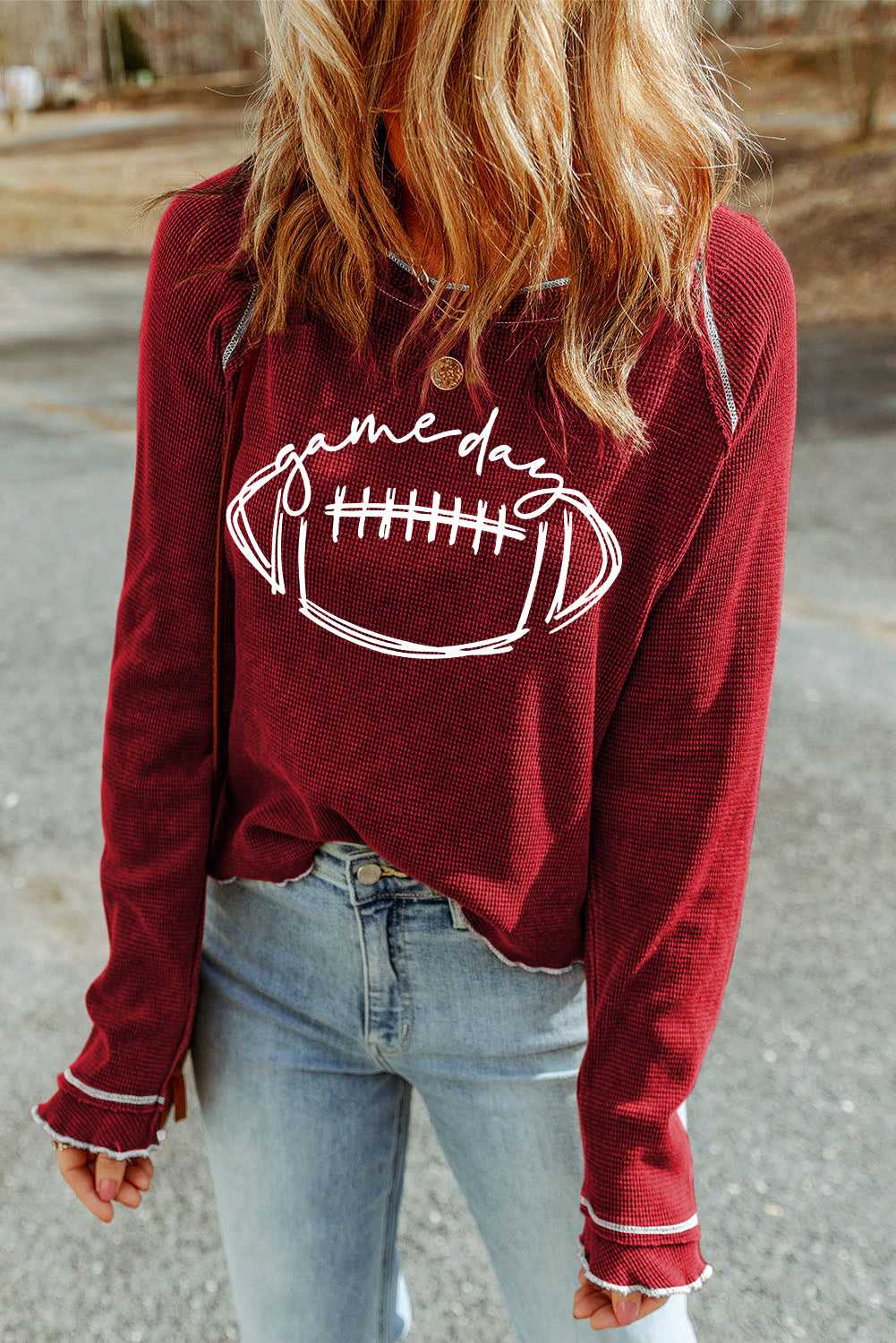 Football Graphic Thermal Knit Top